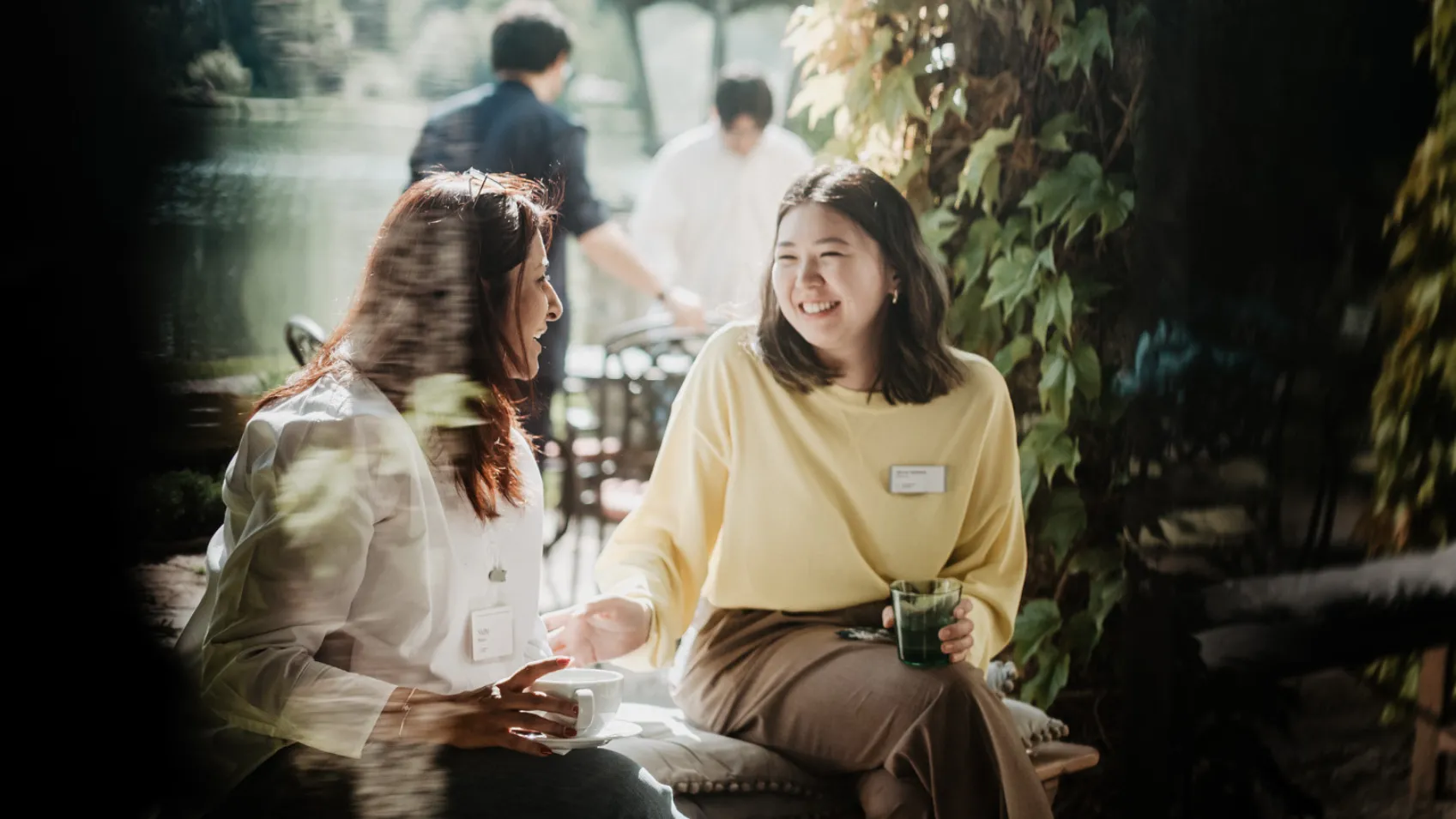 Hong Kong Universities Internship Two Girls Sitting and Laughing