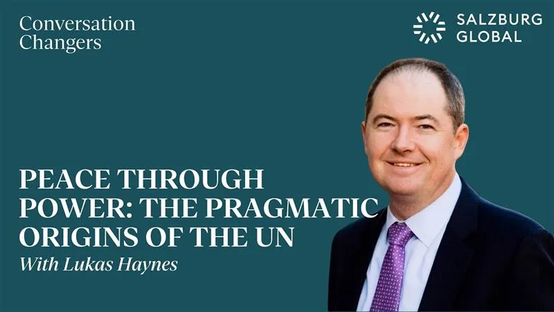 a graphic image showing a photo of a man, lukas haynes, with text introducing his podcast episode