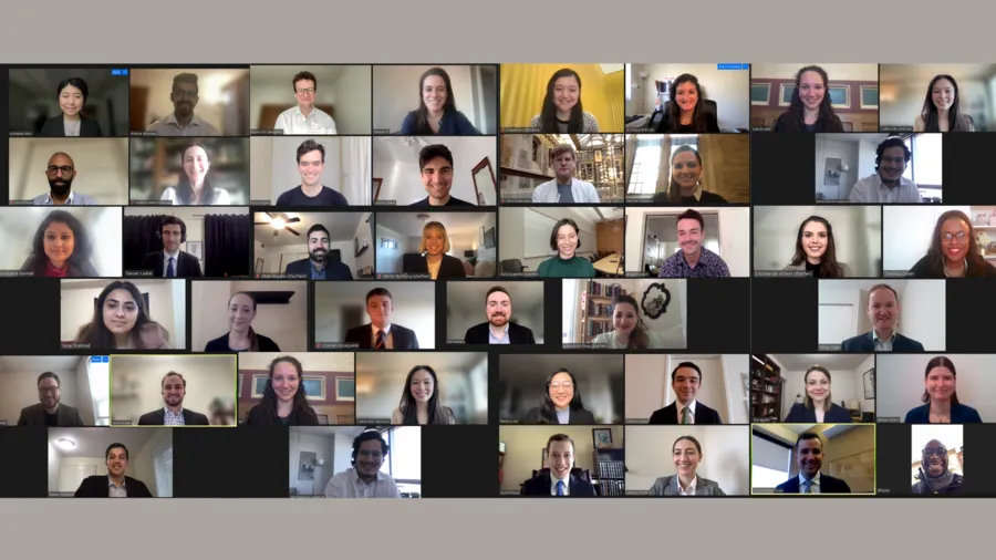 Screenshot of each cohort during the online program