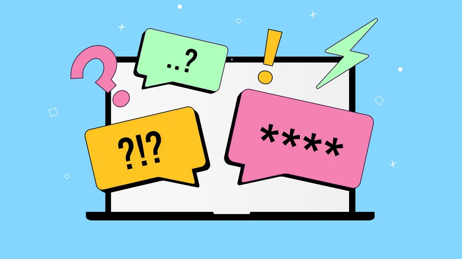 Vector image illustrating digital harassment and misinformation.