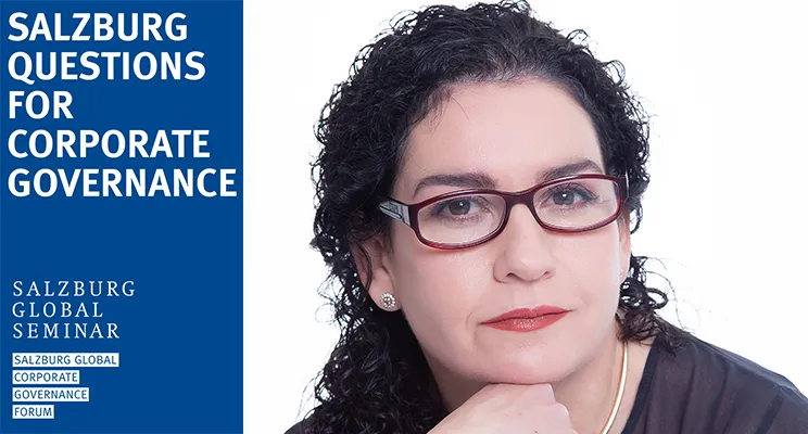 Headshot of Anna Ramalho and Salzburg Questions for Corporate Governance