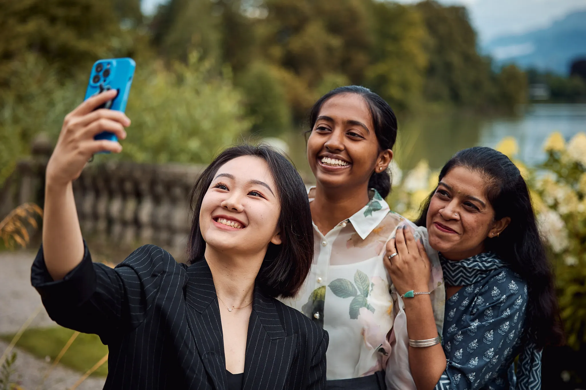 Three Women Taking a Selfie