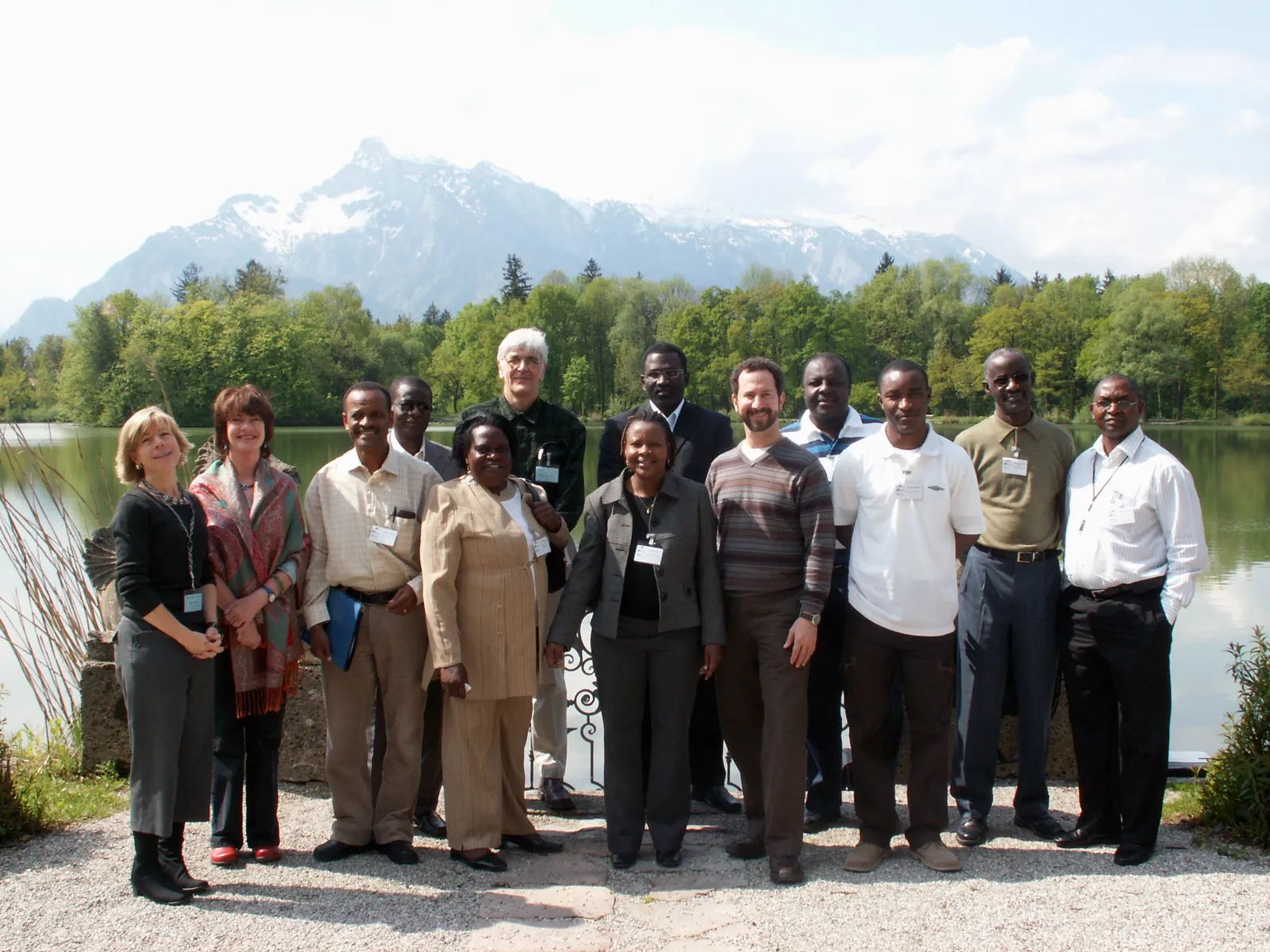 Group of People in front of the Schloss Lake
