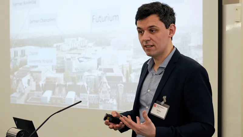 Stefan Brandt speaking at the Salzburg Global Seminar program, The Shock of the New: Arts, Technology, and Making Sense of the Future
