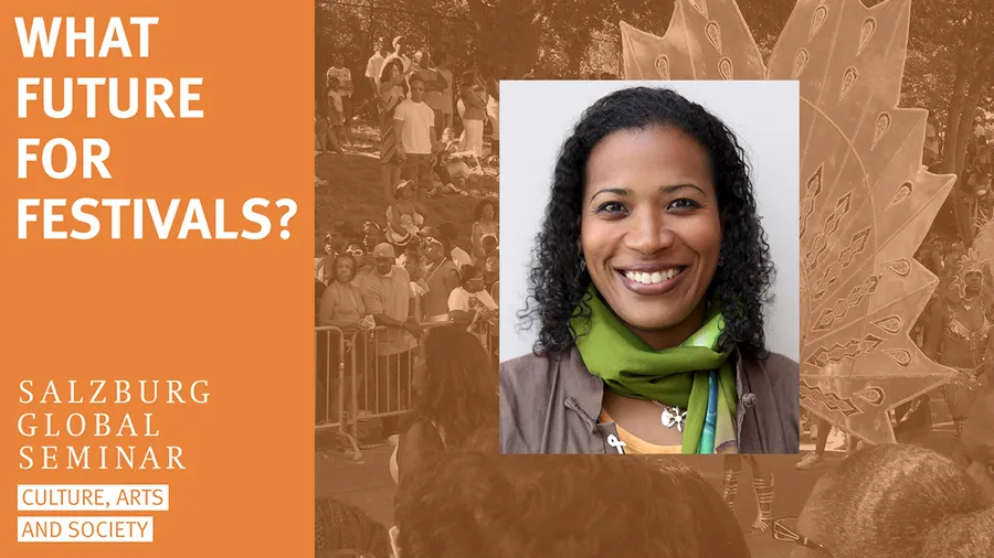 What Futures for Festivals? graphic featuring a photo of Ping-Ann Addo 