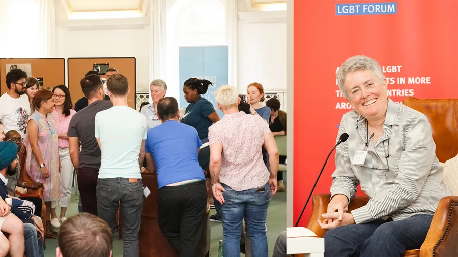 Lee Badgett (left) introduces her book project to Fellows at the 2017 program of the Salzburg Global LGBT* Forum