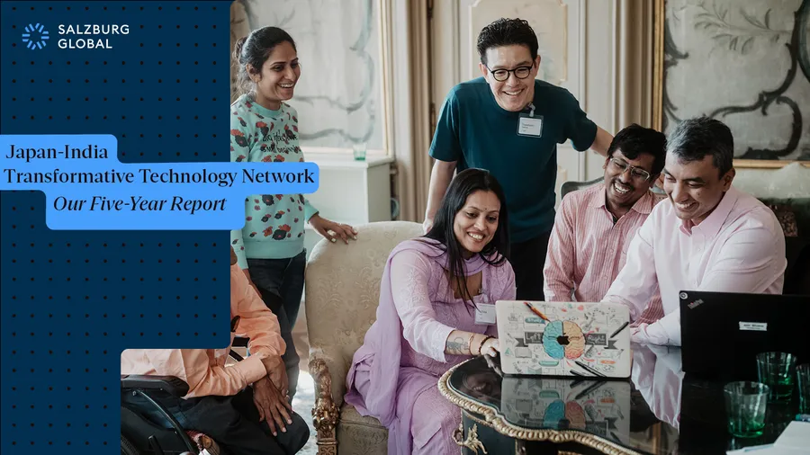 Graphic announcing the five-year report of the Japan-India Transformative Technology Network