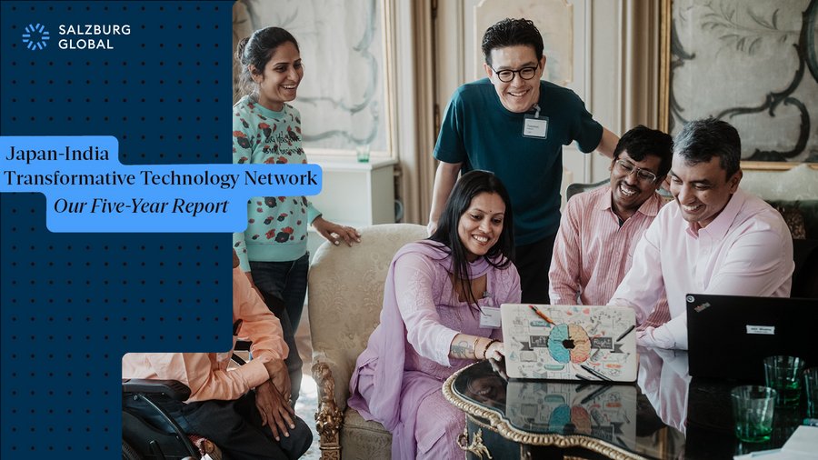 Graphic announcing the five-year report of the Japan-India Transformative Technology Network