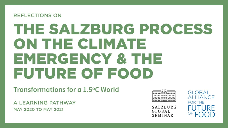 Banner advertising the Salzburg Process on the Climate Emergency and the Future of Food 