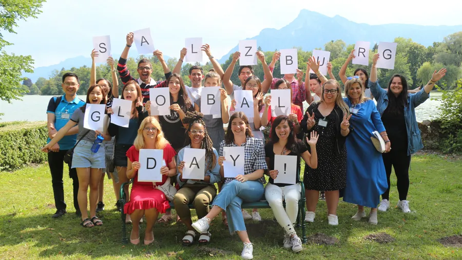 Participants from this year’s Salzburg Academy on Media and Global Change join in the fun on their first day in Salzburg