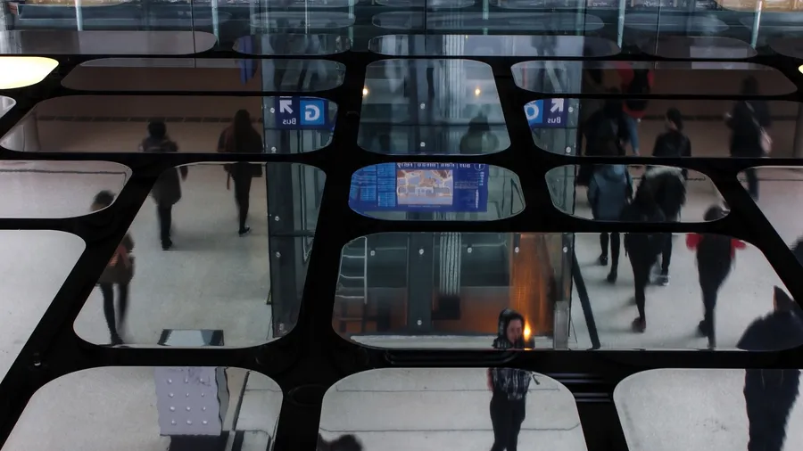 Confused reflection in Amsterdam Centraal station