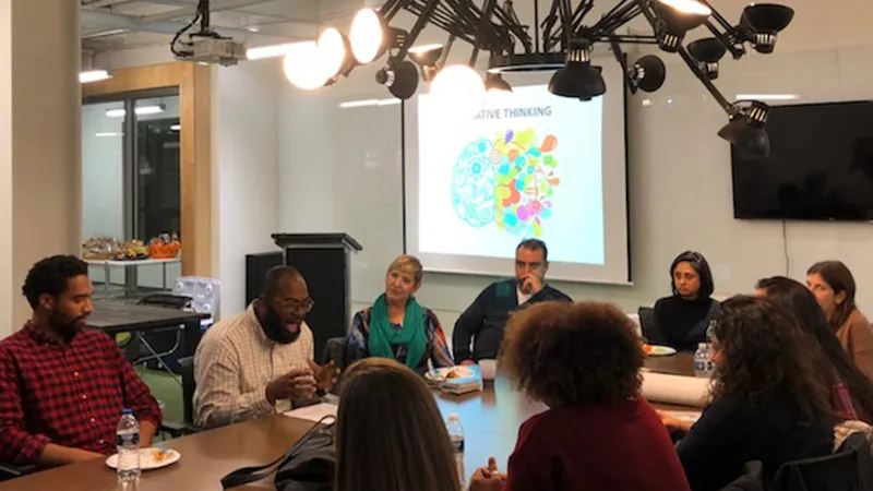 Melvin Henley leads a discussion during Creativity in "Non-Creative" Places