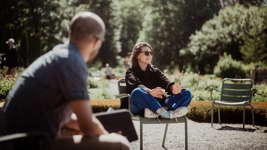 This photo shows Sarah Holloway at a Sciana Network residential meeting in May 2025.