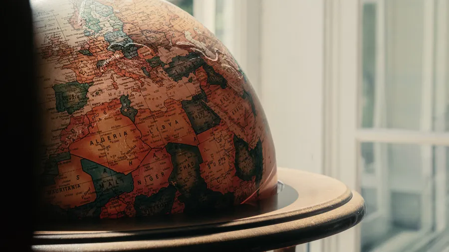 a globe centers on africa