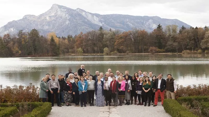 The Fellows who created the Challenge take a photo with the natural landscape of Salzburg