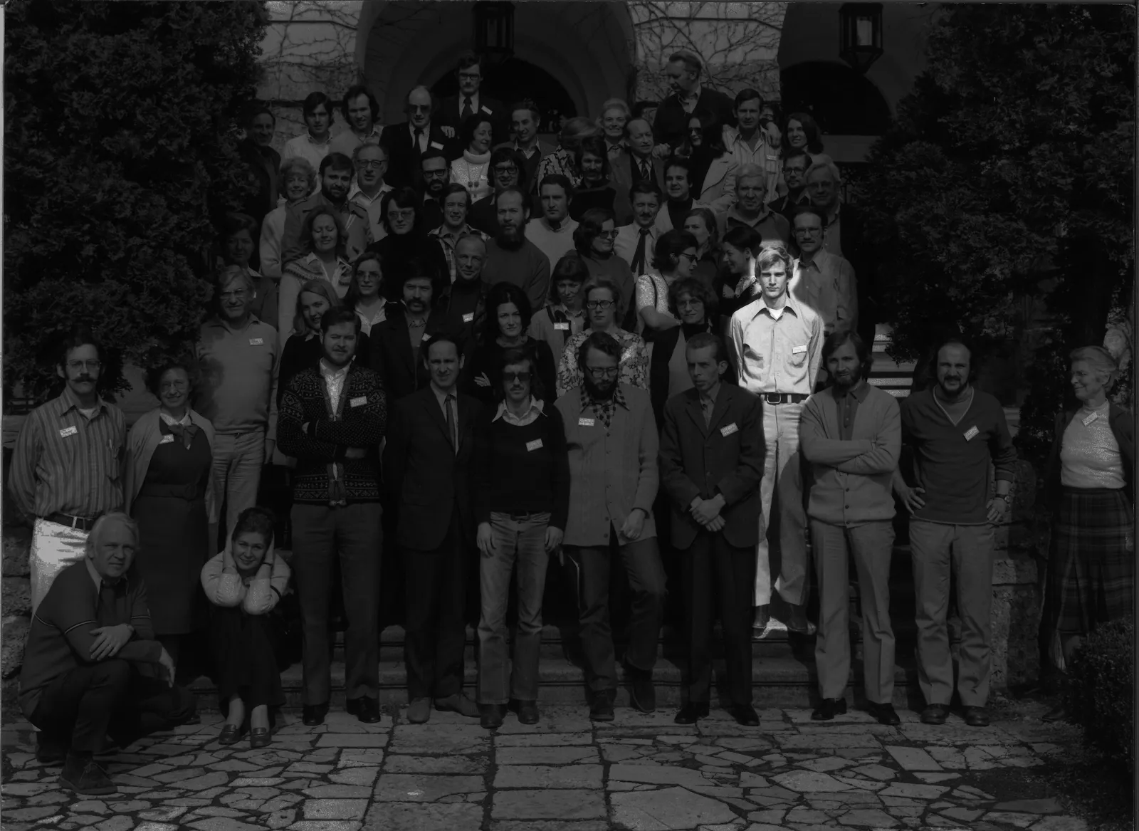 Black and White Photo with young Salyer Highlighted in the group