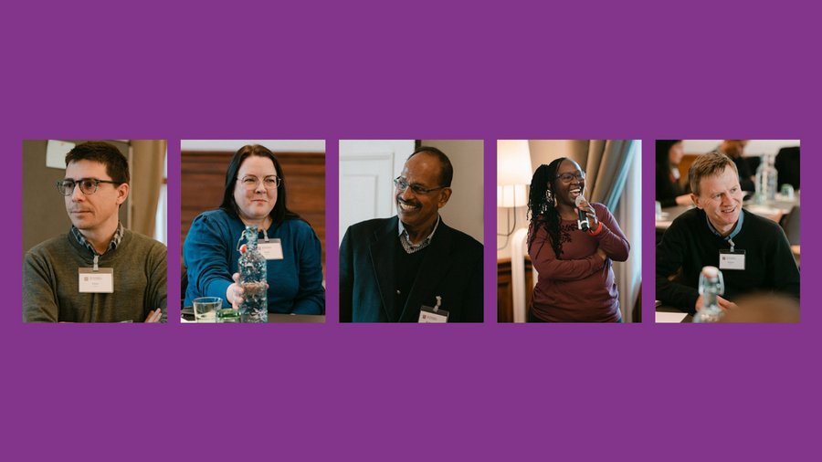 A graphic featuring photos of Peter Dixon, Helen Maunder, Narayana Ramachandran, Katindi Sivi, and Robert Street.