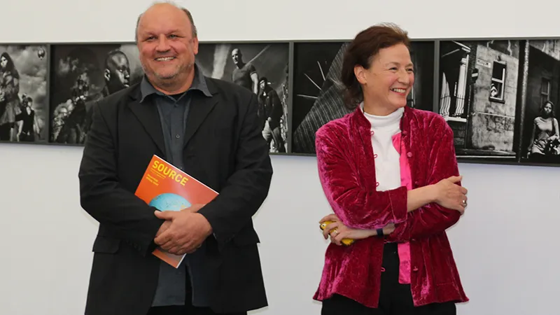 Herman Seidl and Tanya Kiang at the opening of the FOTOHOF exhibit on Contemporary Photography from Ireland.