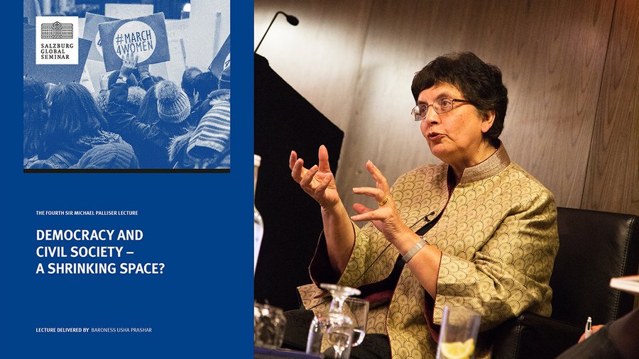 Baroness Usha Prashar with Stephen Salyer and Clare Shine (Credit: Salzburg Global Seminar/Rebecca Rayne)