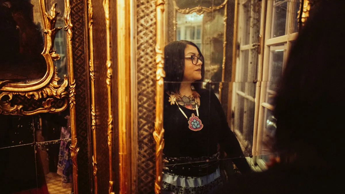 Woman in the Schloss in the Evening