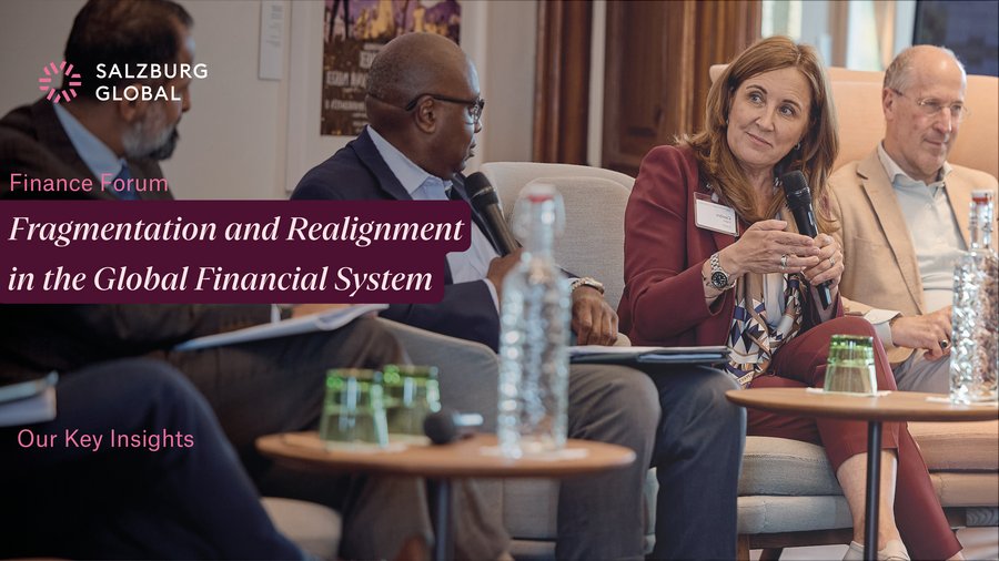 A graphic announcing the key takeaways from the 2025 Salzburg Global Finance Forum