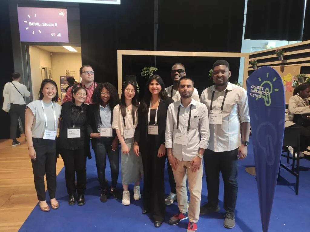 Group Photo of Public Policy New Voices Europe Fellows at the Creative Bureaucracy Festival in Berlin.