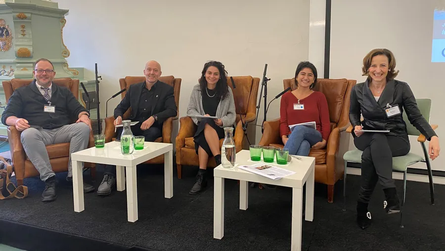 Humanitarianism and Technology Panel with Jim Pedrech, Mark Sparvell, Carmela Francolino, Andrea Fahed, and Barbara Holzapfel