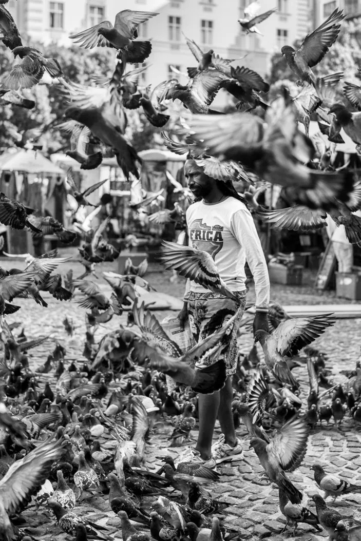 Black-And-White Photo With Leaves and a Very Vague Background