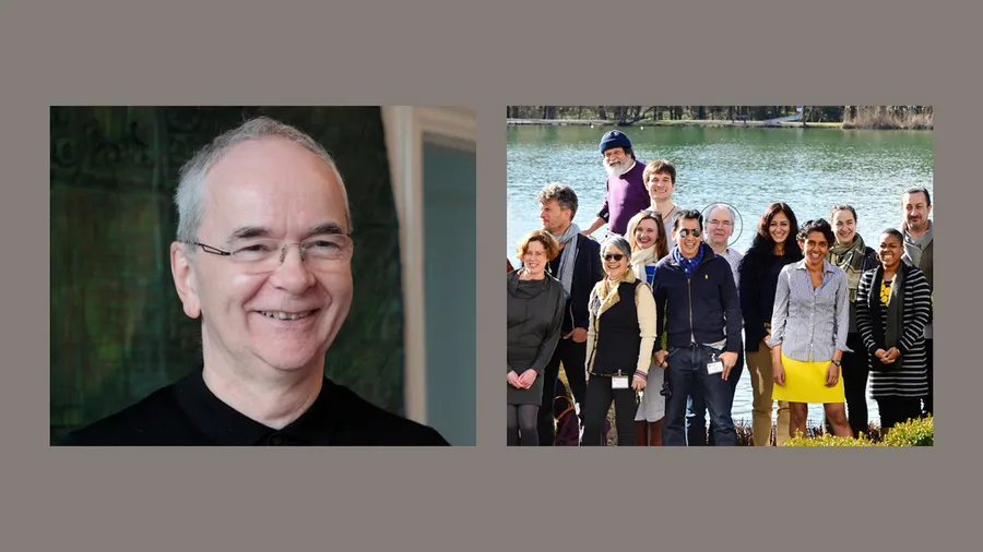 Headshot of Ben Twist and group photo featuring Twist taken during his time at Salzburg Global Seminar