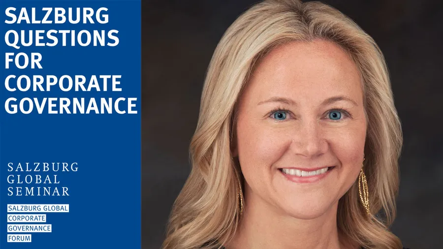 A photo of Heather Laychak and Salzburg Questions for Corporate Governance ident