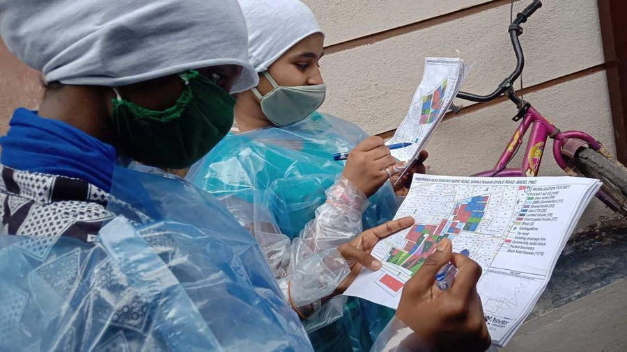 Community workers use spatial maps to plan mobilization in communities