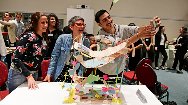 Lala Pasquinelli (center) engaging in an activity at last year’s program of the Young Cultural Innovators Forum
