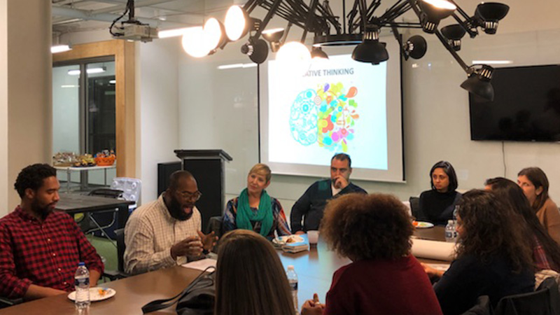 Melvin Henley leads a discussion during Creativity in "Non-Creative" Places