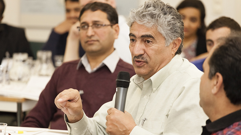 Jonathan Kuttab speaks at the Salzburg Global session on Youth, Economics and Violence