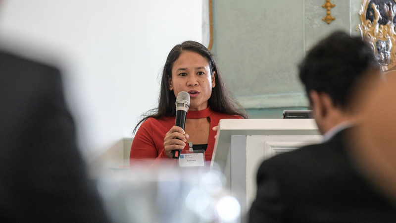 Salinee Hurley presenting at Salzburg Global Seminar