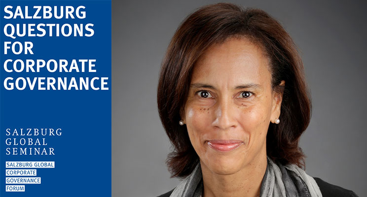 Photo of Anne Gates and Salzburg Questions on Corporate Governance ident