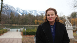 Kathleen Heugh by the lake during Springboard for Talent: Language Learning and Integration in a Globalized World