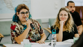 Mira Luce Hamdan (left) at Salzburg Global Seminar